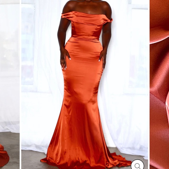 Moda Glam: Delilah Corset Gown- Terracotta (Color) - Picture 2 of 4